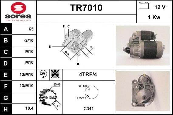 Sera TR7010 - Starteris autospares.lv