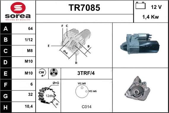 Sera TR7085 - Starter www.autospares.lv