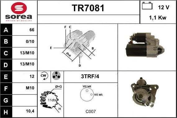 Sera TR7081 - Starteris www.autospares.lv