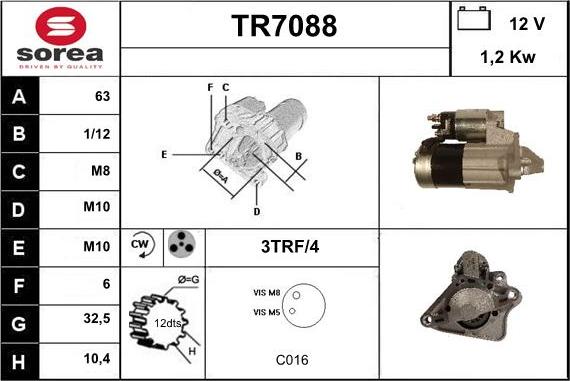 Sera TR7088 - Starteris www.autospares.lv