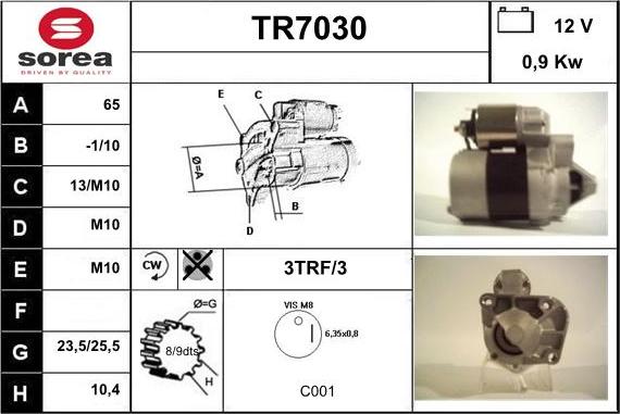 Sera TR7030 - Starter www.autospares.lv