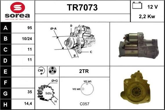 Sera TR7073 - Starteris autospares.lv