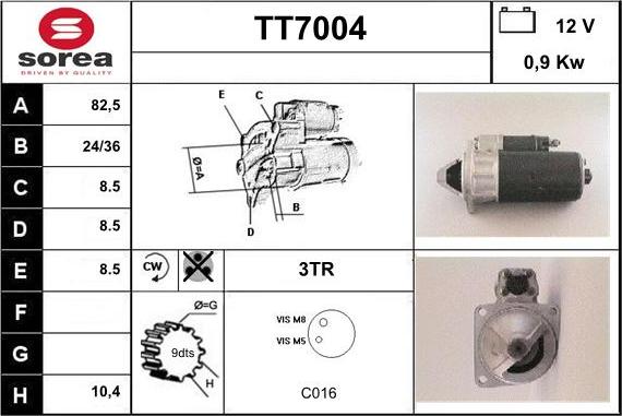 Sera TT7004 - Starteris autospares.lv