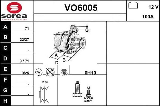 Sera VO6005 - Alternator www.autospares.lv