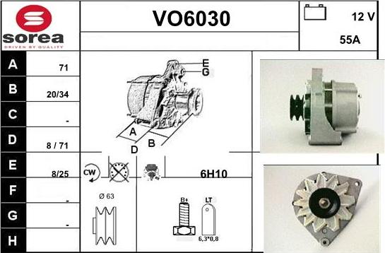 Sera VO6030 - Alternator www.autospares.lv