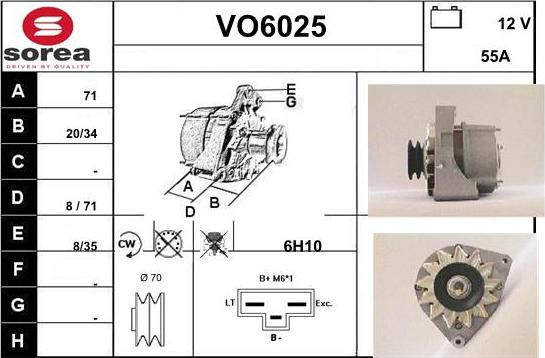 Sera VO6025 - Alternator www.autospares.lv