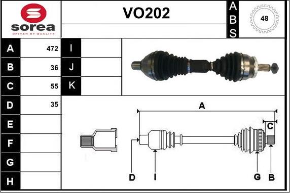 Sera VO202 - Piedziņas vārpsta autospares.lv