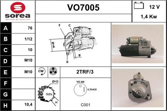 Sera VO7005 - Starter www.autospares.lv