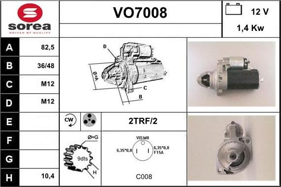 Sera VO7008 - Starteris www.autospares.lv