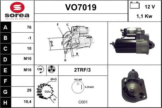 Sera VO7019 - Starteris autospares.lv