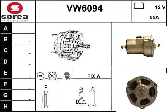 Sera VW6094 - Alternator www.autospares.lv