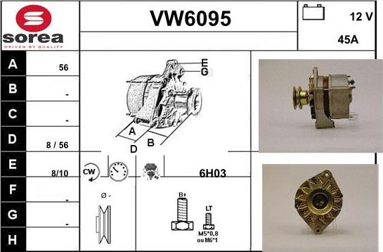 Sera VW6095 - Alternator www.autospares.lv