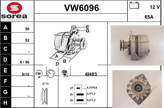 Sera VW6096 - Alternator www.autospares.lv