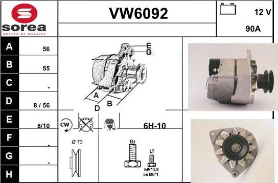 Sera VW6092 - Ģenerators www.autospares.lv