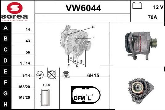 Sera VW6044 - Alternator www.autospares.lv