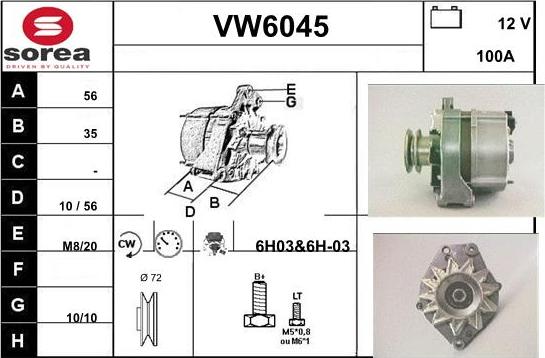 Sera VW6045 - Ģenerators autospares.lv