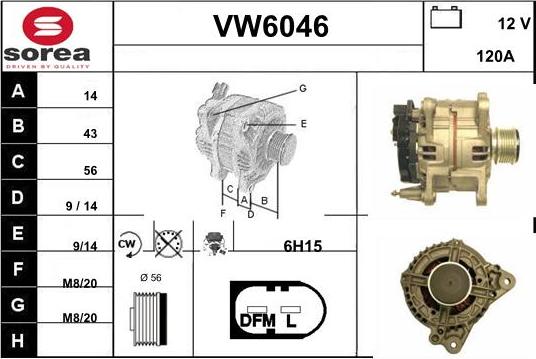 Sera VW6046 - Alternator www.autospares.lv