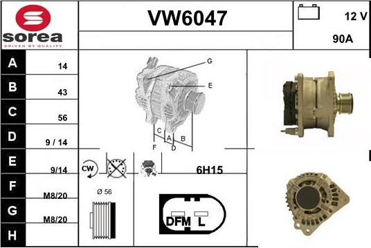 Sera VW6047 - Ģenerators www.autospares.lv