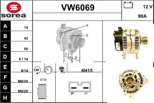 Sera VW6069 - Alternator www.autospares.lv