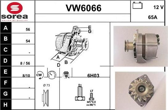 Sera VW6066 - Ģenerators www.autospares.lv