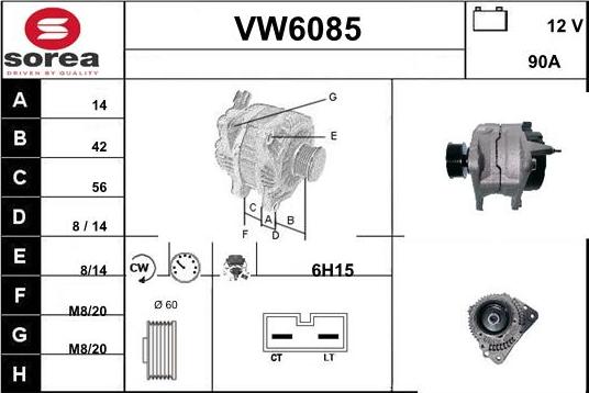 Sera VW6085 - Alternator www.autospares.lv