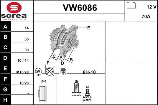 Sera VW6086 - Ģenerators www.autospares.lv