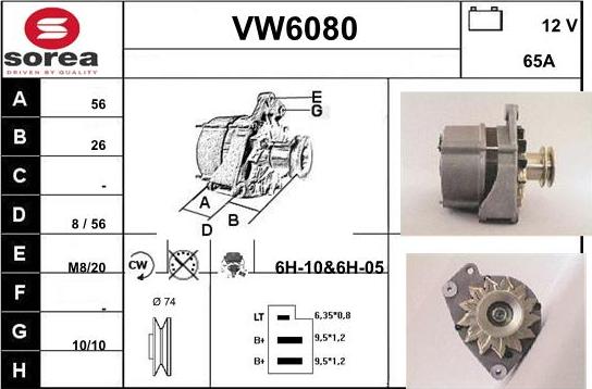 Sera VW6080 - Генератор www.autospares.lv