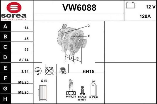 Sera VW6088 - Ģenerators www.autospares.lv