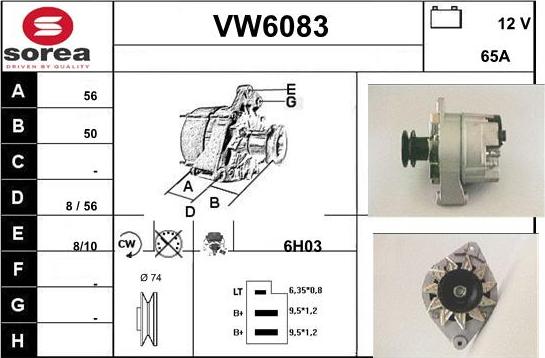 Sera VW6083 - Alternator www.autospares.lv