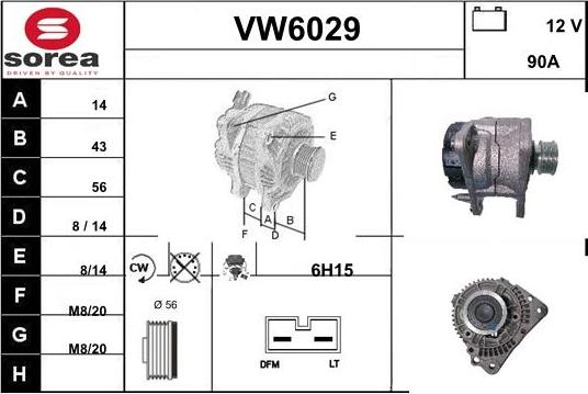 Sera VW6029 - Генератор www.autospares.lv