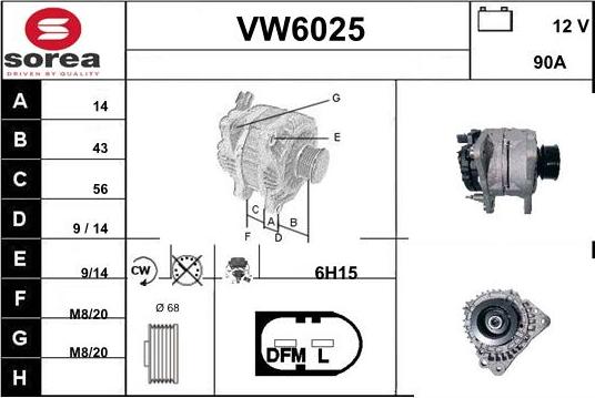 Sera VW6025 - Ģenerators www.autospares.lv