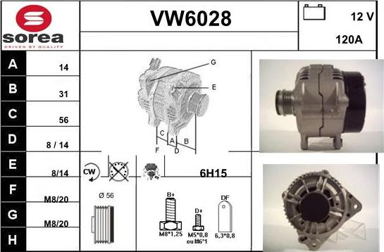 Sera VW6028 - Ģenerators www.autospares.lv