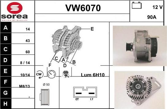 Sera VW6070 - Генератор www.autospares.lv