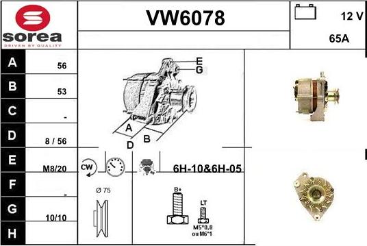 Sera VW6078 - Генератор www.autospares.lv