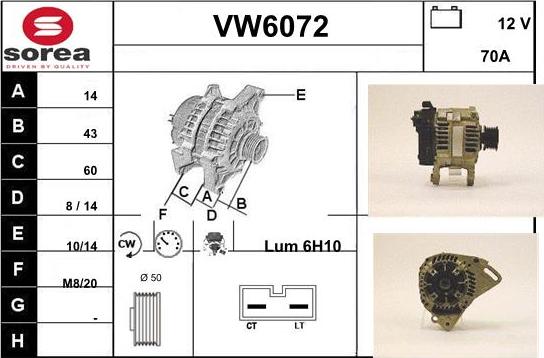 Sera VW6072 - Ģenerators www.autospares.lv