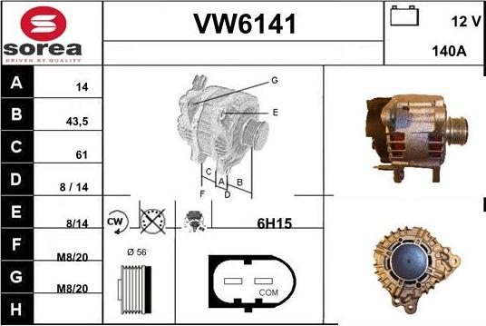 Sera VW6141 - Генератор www.autospares.lv