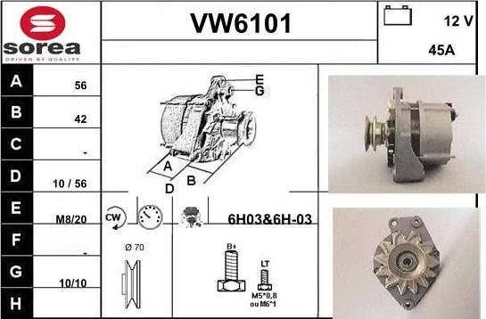 Sera VW6101 - Генератор www.autospares.lv