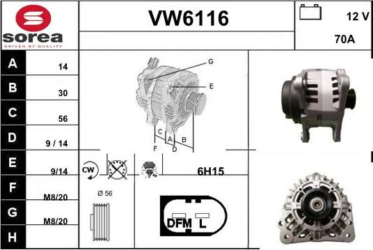 Sera VW6116 - Ģenerators autospares.lv