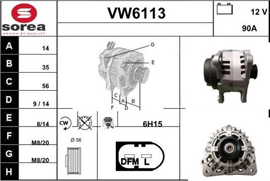 Sera VW6113 - Ģenerators www.autospares.lv