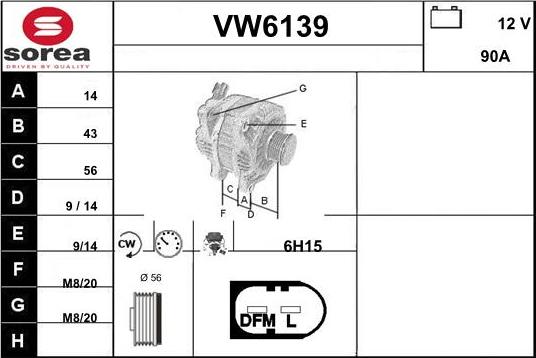 Sera VW6139 - Генератор www.autospares.lv