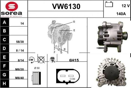 Sera VW6130 - Alternator www.autospares.lv