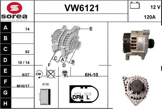 Sera VW6121 - Alternator www.autospares.lv