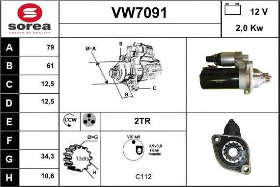 Sera VW7091 - Starteris autospares.lv