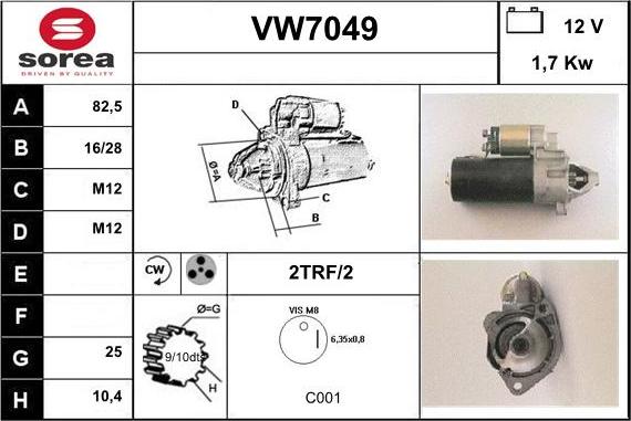 Sera VW7049 - Starteris autospares.lv