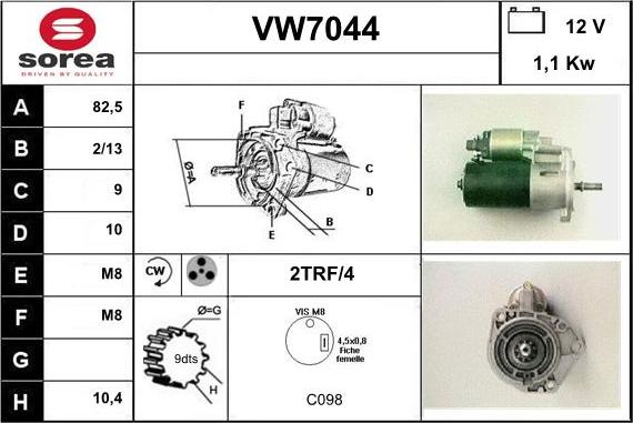 Sera VW7044 - Стартер www.autospares.lv