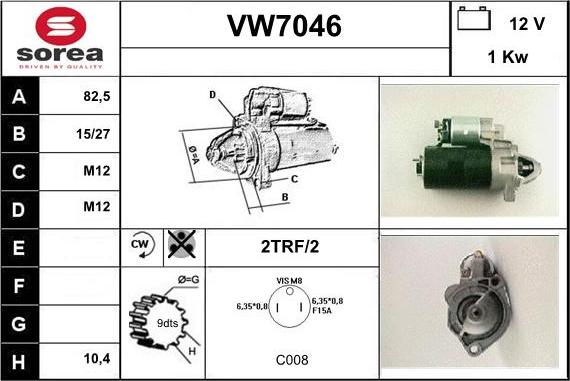 Sera VW7046 - Starteris www.autospares.lv