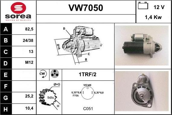 Sera VW7050 - Starteris autospares.lv