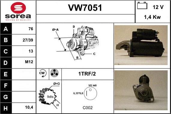 Sera VW7051 - Starteris www.autospares.lv