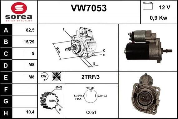 Sera VW7053 - Starteris www.autospares.lv