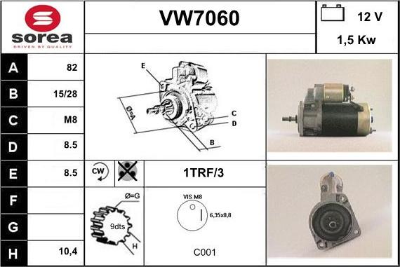 Sera VW7060 - Starteris autospares.lv